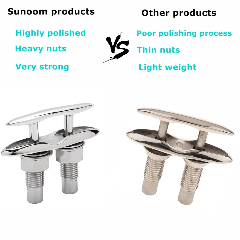 SUNOOM Pull Up Boat Cleats 316 Stainless Steel Hidden Flush