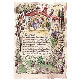 Die Staffelei House/Funny Poem with Loving Drawing on High-Quality Paper/Special Gift Idea for Homeowners
