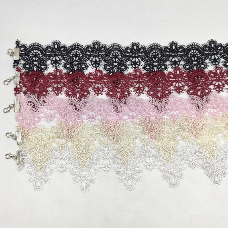 Vintage Lace Choker Necklace Stylish Pendant Adjustable Length Elegant Collar