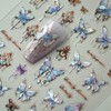 5D Embossed Nail Stickers Shell Light Butterfly Nail Decals 1PCS