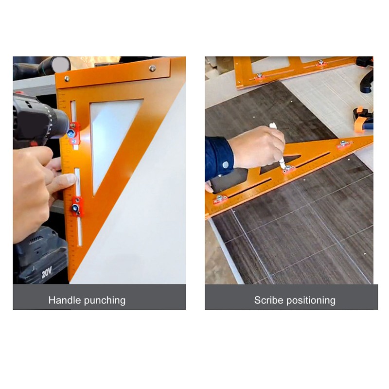 Rafter Square Multi Functional Drilling Positioning Triangle Ruler Carpenter Measuring