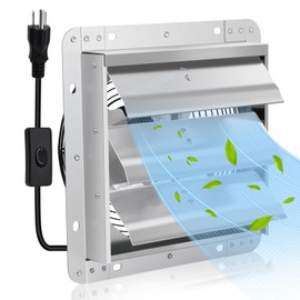 Criditpid 12 Inch Shutter Exhaust Fan 970 CFM, Wall Mount Vent Fan with ON/OFF Switch for Attic, Greenhouse, Garage, Chicken Coop, Gable, Shed, Basement, Kitchen, Warehouses Ventilation, 1680 RPM.