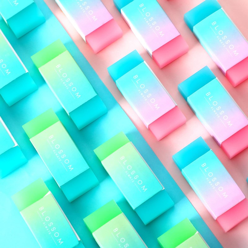 Gersoniel 24 Pcs Pencil Erasers Cute Jelly Erasers Soft Rubber