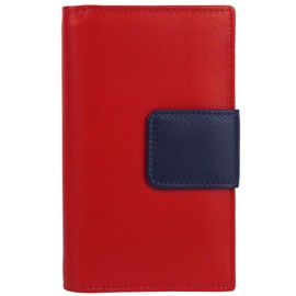 Golunski Leather Ladies Colourful Zip-Around Purse/Wallet - Red/Navy