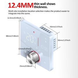 WIFI Smart Heating Thermostat Digital Temperature Controller Mobile Phone APP Control Touchscreen LCD Display Weekly Programmable Thermostat Anti-freeze for Home School Office Hotel Smart Life APP Control