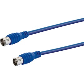 SCHWAIGER KVCF30 538 Coaxial Cable Antenna Cable Satellite Cable 3 m Satellite Cable F-Connector TV Cable TV Cable HDTV Double Shielded Flexible Blue