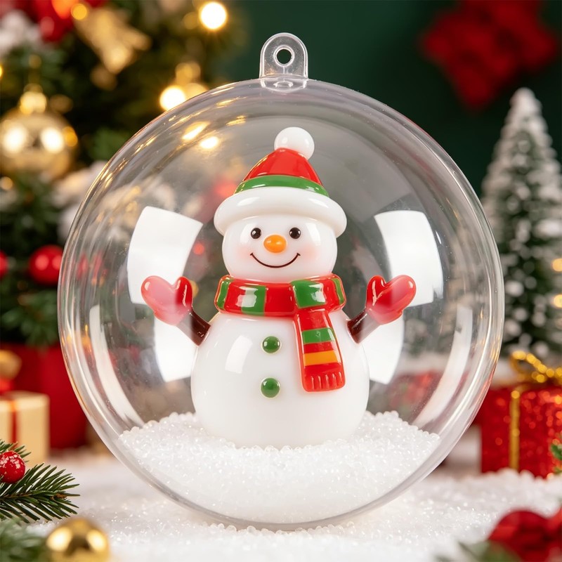 40 Pack 4 Inch Clear Fillable Ornament Balls