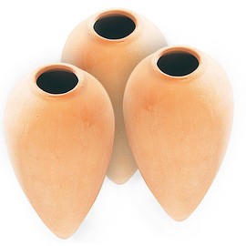 Royal Gardineer Watering Plug: Set of 3 Terracotta Water Dispenser Classico for Potted Plants, 125 ml Each (Water Dispenser Plants, Water Dispenser Ball for Plants, Moisture Meter)
