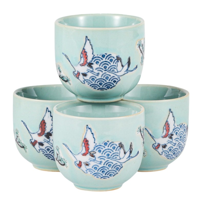Japanese Crane Porcelain Tea Set 20 fl oz Teapot with