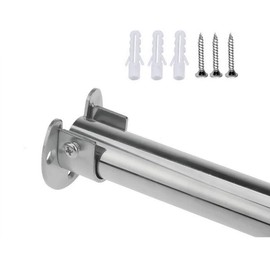 2 Pack Flange Rod Holder, Closet Rod Bracket End Supports Sockets Stainless Steel Pole Sockets for Wardrobe Shower Curtain (28mm/1.1 inch)