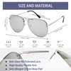 VIVIENFANG Polarized Sunglasses Mens Womens Silver Frame/Silver Mirrored Y2K Aviator