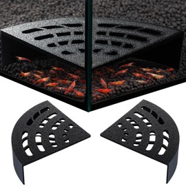 HERPDEN Shrimp Cave 2-Pack – Space-Saving Fan-Shaped Aquarium Cave Decor with 180° Wide-View Design, Compact Fish Tank Accessories for Cherry/Dwarf Shrimp (Black)