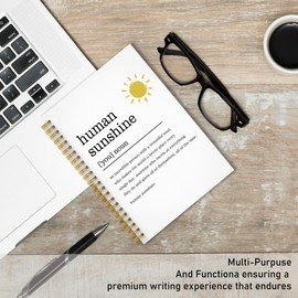 QICLM Human Sunshine Notebook Journal, Motivational Office Notebooks for Work, Human Sunshine Gifts for Women, Inspirational Gifts for Coworker, Hardcover Spiral Notebook 5.5x8.3