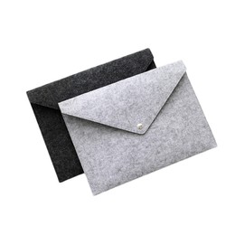 STOBOK 2 Pcs A4 File Folders Felt Document Organizer Briefcase Bag Storage Light Grey