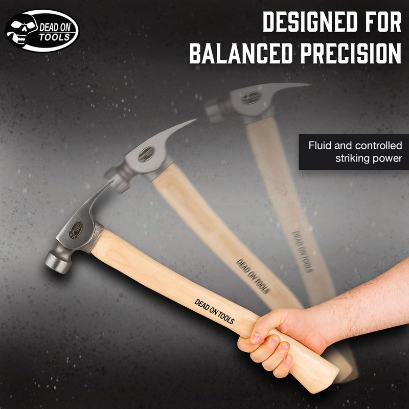 Dead On Tools-23oz Milled Face California Framing Hammer,(DOHFH23M17C)