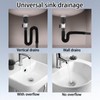 Sink Drain with Flexible Drain Hose, Odour-Proof and Leak-Proof Drain