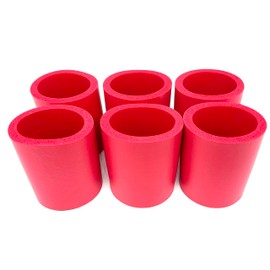 Pen Kit Mall - Old School Blank Thick Foam Can Cooler Beer Beverage Non-Collapsible (Red, 6)