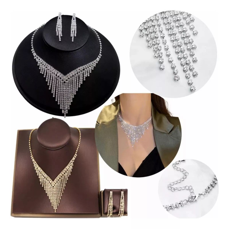 TECNOLOGÍA INFINITA Mujer Sets De Joyería Cristal Deco Boda Collar