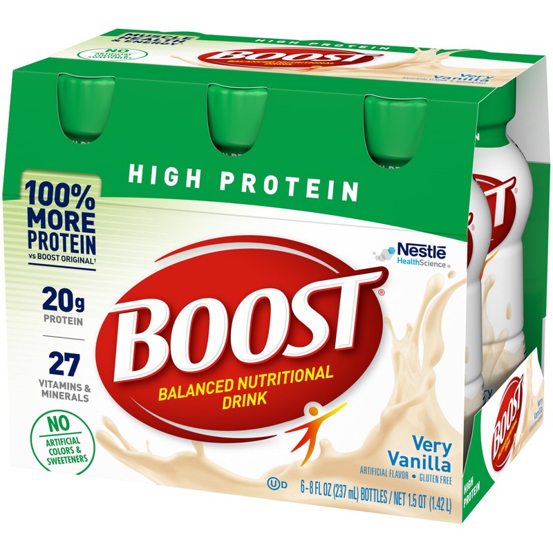 BOOST High Protein Nutritional Drink (Vanilla, 6 count (Pack of