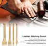 4Pcs Leather Prong Punch Rhombus 4mm Stainless Steel Nonslip Handle