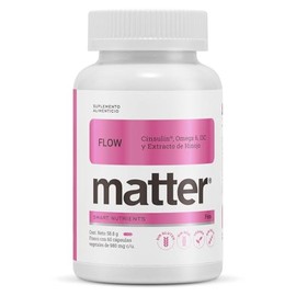 MATTER SMART NUTRIENTS - Flow Suplemento para Mujeres con Extractos Naturales, Omega 6 y Vitaminas - 60 Cpsulas Veganas                               