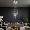 FRIXCHUR 11.8" Modern Crystal Chandelier 33.5" High Ceiling Chandeliers Small