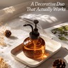 Amolliar 8 Oz Amber Glass Soap Dispenser with Rust-Proof Pump,1