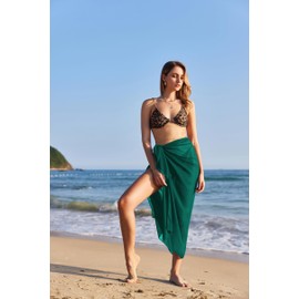 Ekouaer Swimsuit Cover Up Sarong Long Women's Beach Wrap Skirt Swimwear Bikini Cover-ups Dress Green