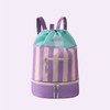 Eye-Catching Waterproof Striped Swim Bag for the Beach GS002812 Striped Swim Bag Purple