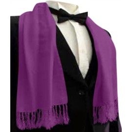 CJ Apparel Purple Men's Nepalese Solid Colour Design Fashion Scarf Seconds Scarves Neck Cover Hand Made in Nepal NEW