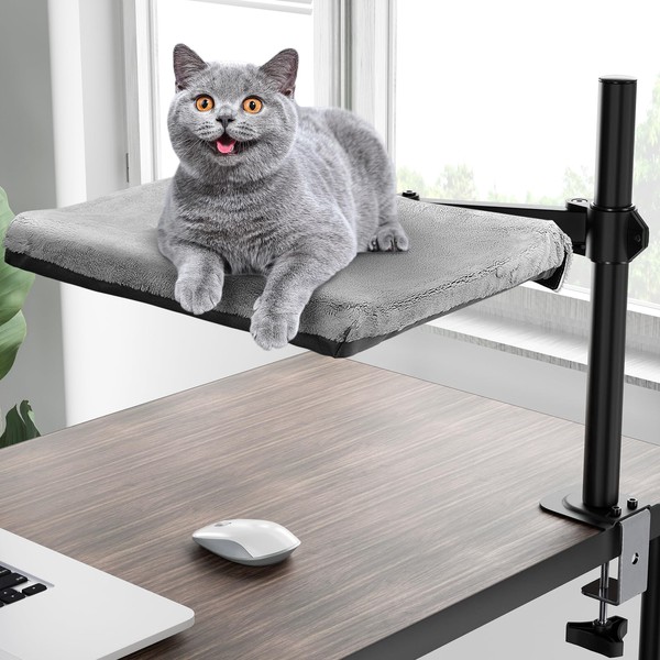 Cat Desk Bed - Steel Frame,180° Rotating & Adjustable Height,