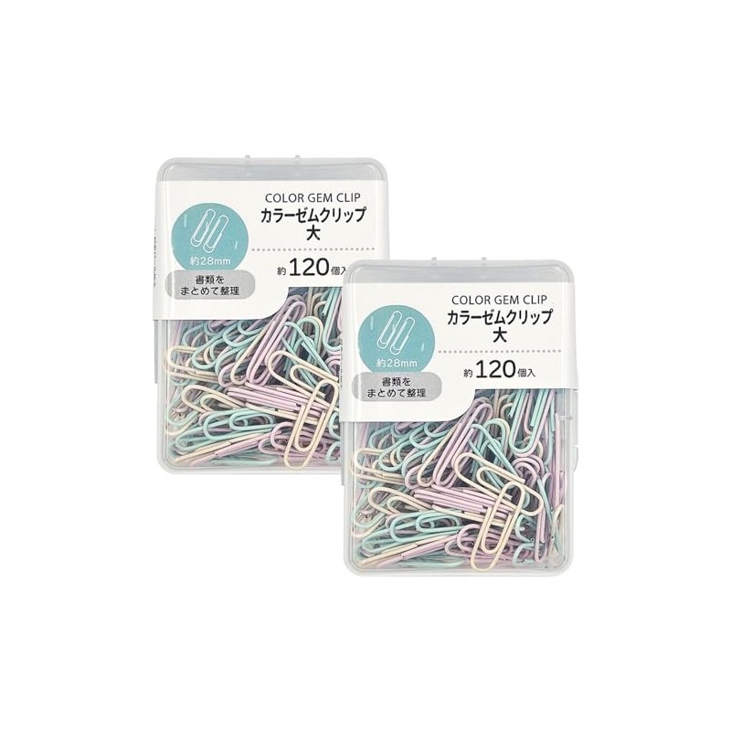 Color Zem Clips, Large, 1.1 inches (28 mm), Approx. 4.7
