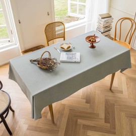 Home Brilliant Wipeable Table Cloth 6ft, Polyester Tablecloth Hard-Wearing, Washable Heat-Resistant Table Cover 55 x 72 Inch, Sage Green, 140CM x 183CM