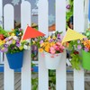 PATIKIL 8x3 Inch Mini Pennant Flags, 12Pcs Small Handheld Blank