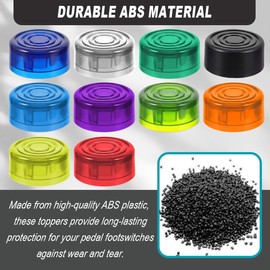 GATSUZG 20 Pcs Colorful Guitar Pedal Footswitch Toppers, 10 Color Plastic Foot Nail Caps Guitar and Bass Effects Accessories for Effect Pedal Protection, with Guitar Pick