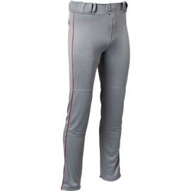 Rawlings Launch Series Game/Practice Baseball Pant, Youth, Piped, Full Length, Grey/Red, XX-Large