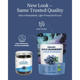 LOOV Wild Blueberry Fibre Powder – Made from Organic Wild Nordic Blueberry (Bilberry) Skins & Seeds (Pomace Powder) – High in Fibre, Source of Protein, Unsweetened, 100g