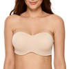 DELIMIRA Women's Strapless Bra Minimizer Seamless Underwire Unlined Bandeau for