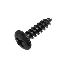 Oneyijun Pack of 20 M4 x 10 mm Self-Tapping Wood Screws Carbon Steel Round Flanged Mushroom Head Fasteners Drilling Screw Black Screws