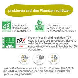 TERRAMOKA - Excellent Organic Coffee - 80% Pure Arabica from Brazil and Mexico - Rich, Tasty and Long Lasting - 60 Nespresso* Capsules Compatible Zero Waste - Arthur - France