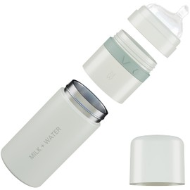 MILK & WATER All in One Baby Bottle & Baby Formula Dispenser On The Go, 9oz - Keeps Water Warm & Formula Fresh - Baby Formula Mixing Bottle with Anti Colic Nipple - Leak-Proof - 3+ Months (Green)