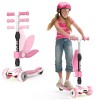 Sejoy Kids Trike Kick Scooter Adjustable Height Pink Folding 3