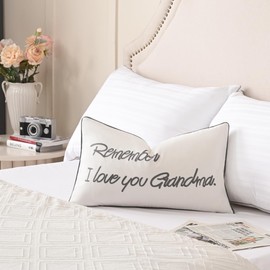 Sanmetex Grandma Gifts - Grandma Gifts for Mothers Day, Grandma Birthday Gifts with Quote Remember I Love You Grandma Lumbar Pillow Cover 12 X 20 Inches for Bed, Bedroom.
