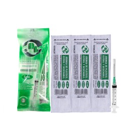 Bolsa con 3 Jeringas de Plastico DL 5ml 21Gx32mm Esteriles y desechables