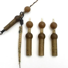 Pack of 5 Helicopter Sleeves & Beads Set Terminal Fishing Tackle Carp Coarse Fishing Helicopter Rig Tube Accessories Kit Carp Angling Heli Chod Sleeve Beads (Brown)