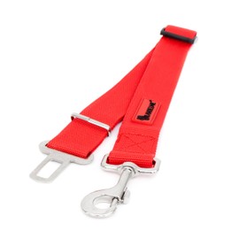 Lantelme 6112 Dog Car Seat Belt Adapter XL Extra Wide and Strong Belt Adapter Extendible 60 to 95 cm Red for Car Belt Car Motorhome Vehicle