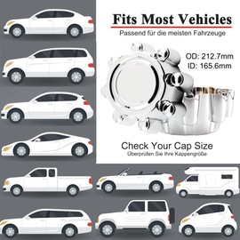 RhinoTuning 1 PC 212 mm Wheel Center Cap Compatible with 1999-2004 F250 Super Duty 1999-2004 F350 Super Duty 2000-2005 Excursion, OD: 212 mm / 8.35" ID: 165.6 mm / 6.52" Sliver Hub Caps Wheel Trims