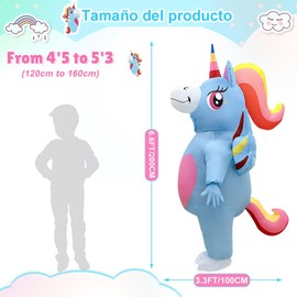 Disfraz inflable de unicornio para niño, disfraz inflable de Halloween de cuerpo completo para fiesta de Halloween, cosplay