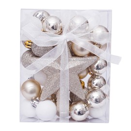 Christmas Ornaments, Ball, Christmas Ball, Tree Top Star, Glamorous, Christmas Tree Decorations, Scandinavian Decorations, Ornaments, Decorative Balls, 1.2 inches (3 cm), Set of 30, Interior