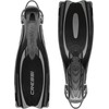 Cressi Reaction EBS Adjustable Open Heel Fins, Black/Silver, L/XL